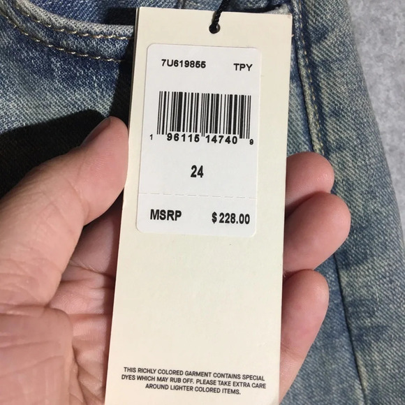 Womens NWT 7 For All Mankind Jeans Button Fly Easy Boy Bootcut Country Western - Picture 3 of 6